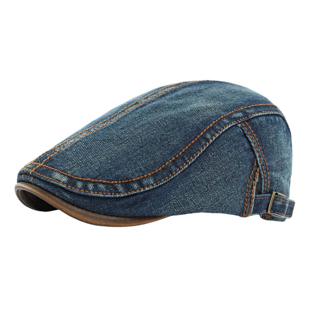 Denim Flat Cap - Adjustable Cotton