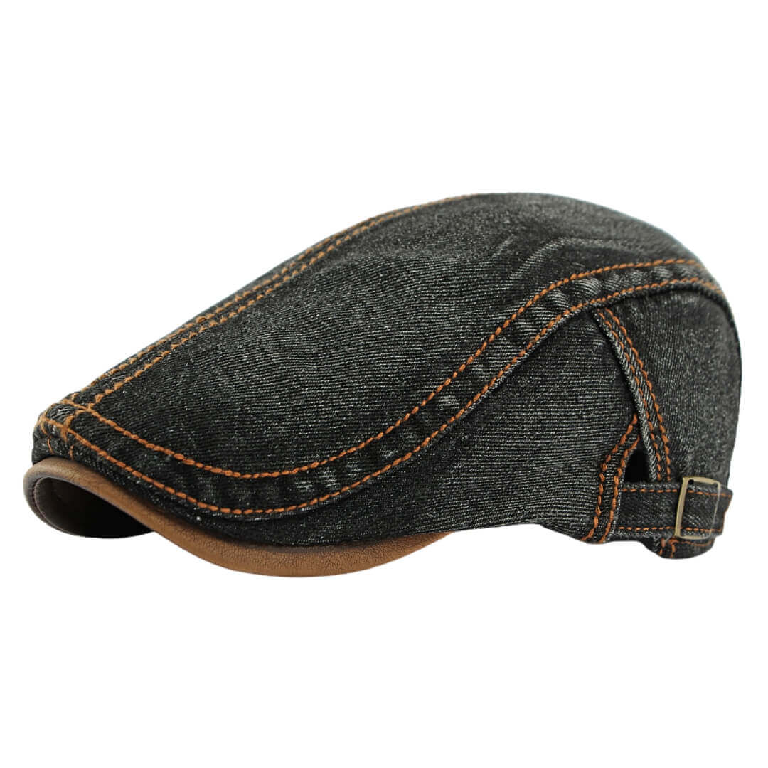 Denim Flat Cap - Adjustable Cotton