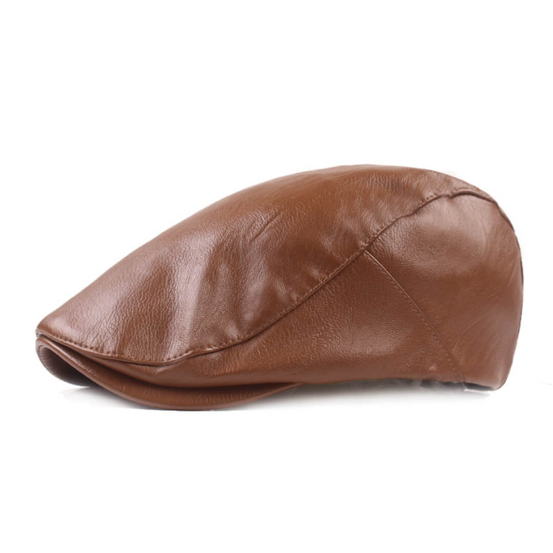 Leather Flat Cap | Classic Minimalist Style