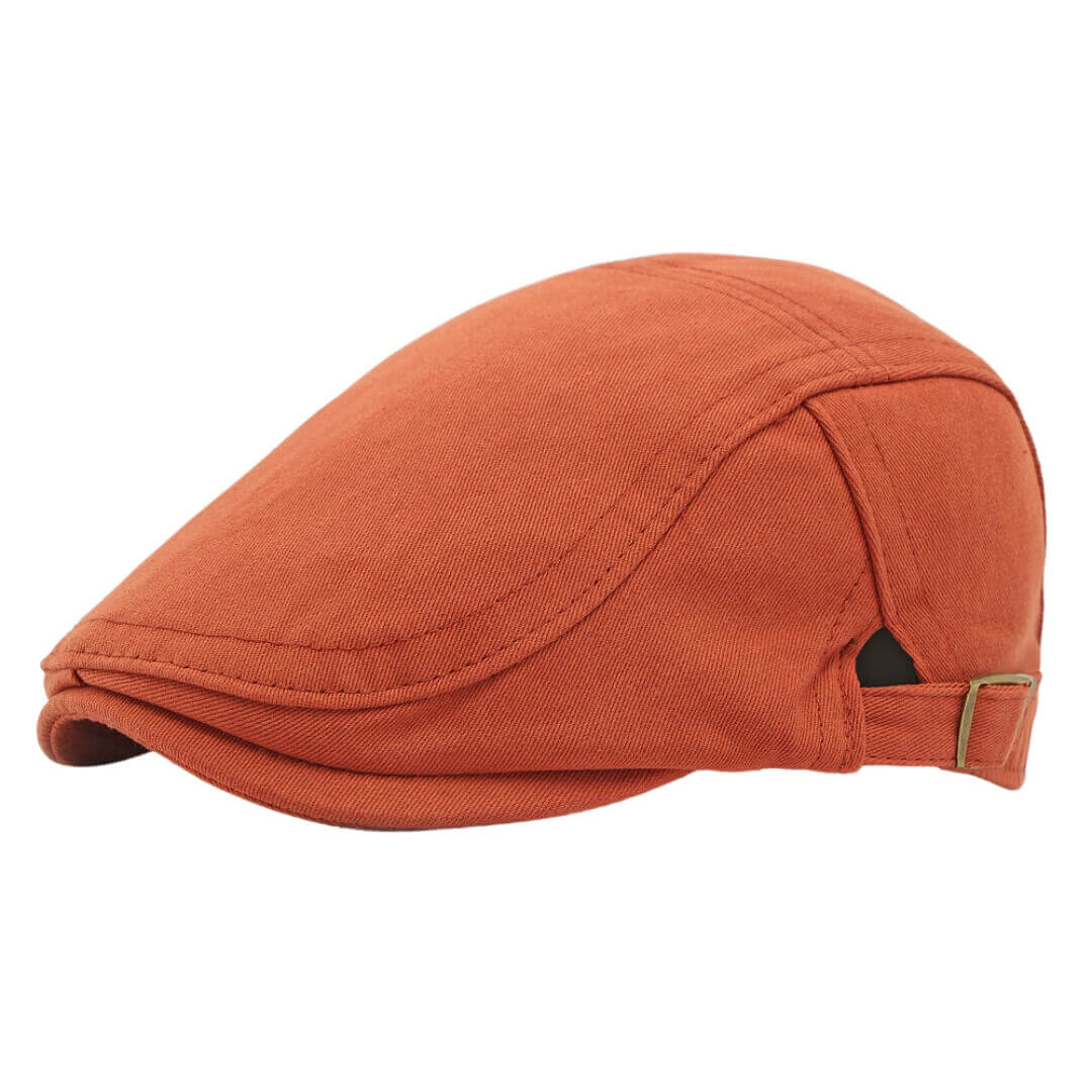 Cotton Flat Cap - Classic Adjustable Buckle