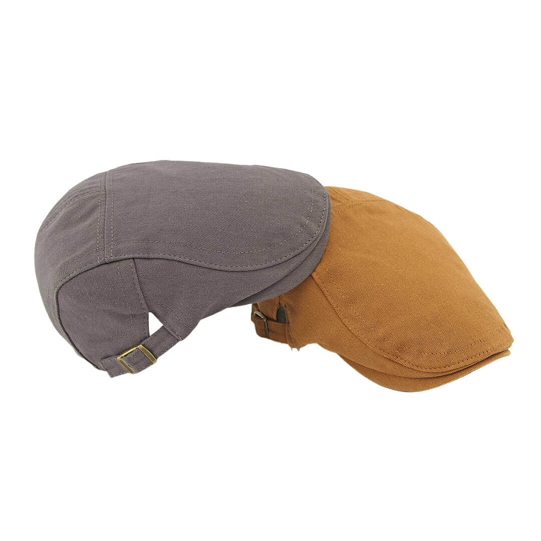 Cotton Flat Cap - Classic Adjustable Buckle
