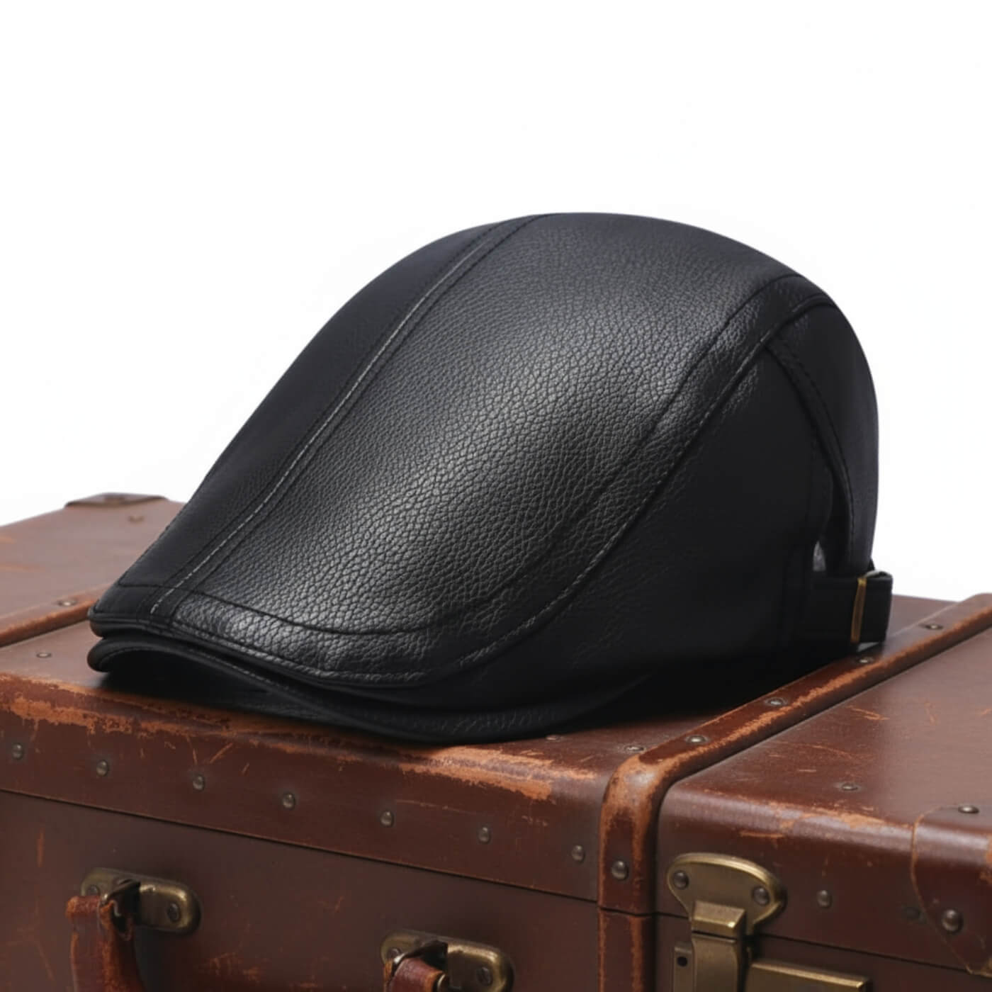 Leather Flat Cap – Premium Adjustable