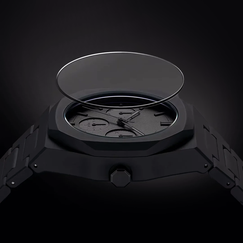 Matte Black Chronograph Watch - Men's Elegant Timepiece