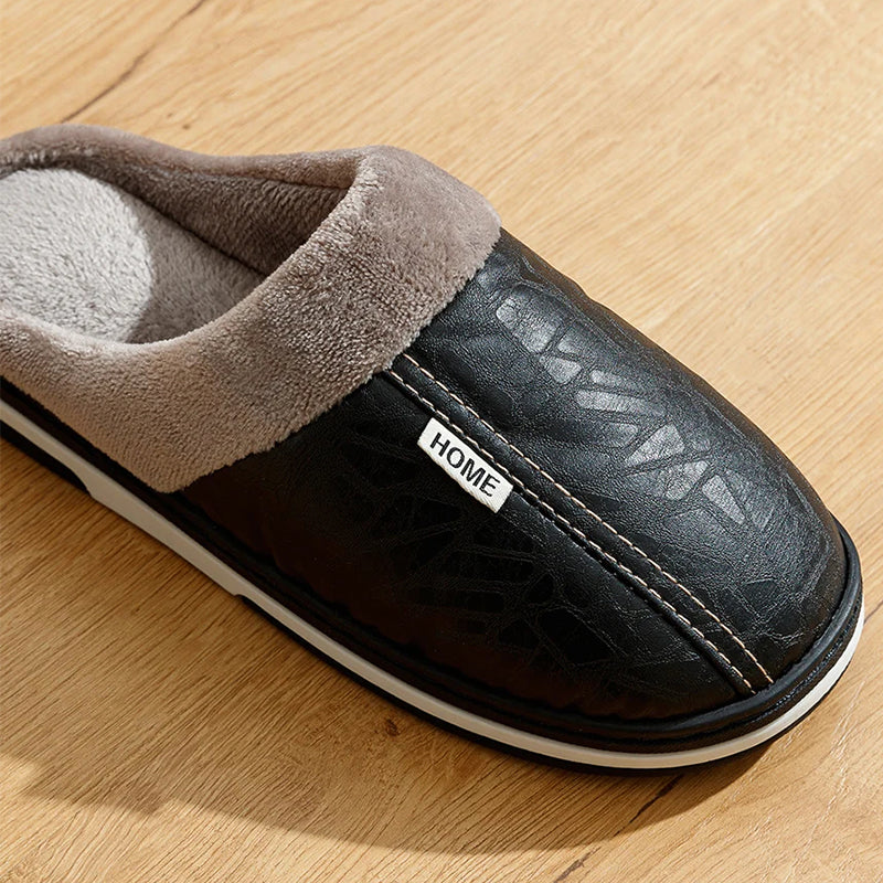 Men's Indoor Slippers – Italian Faux Leather