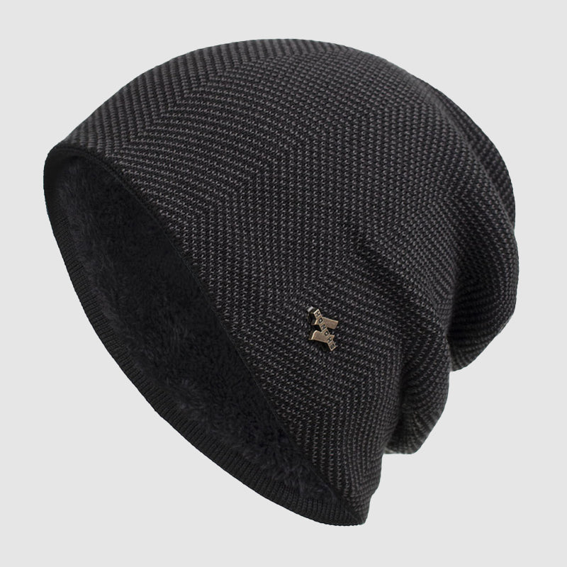 Men's Knit Beanie – Textured Fleece Lined