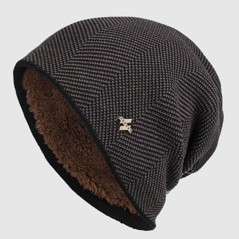 Men's Knit Beanie – Textured Fleece Lined