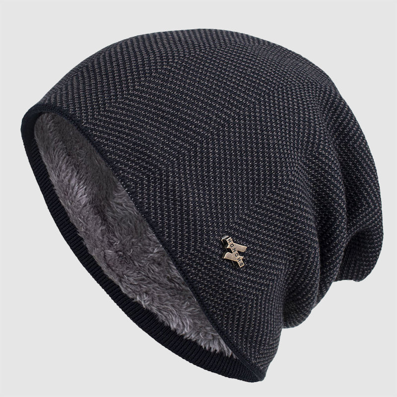 Men's Knit Beanie – Textured Fleece Lined