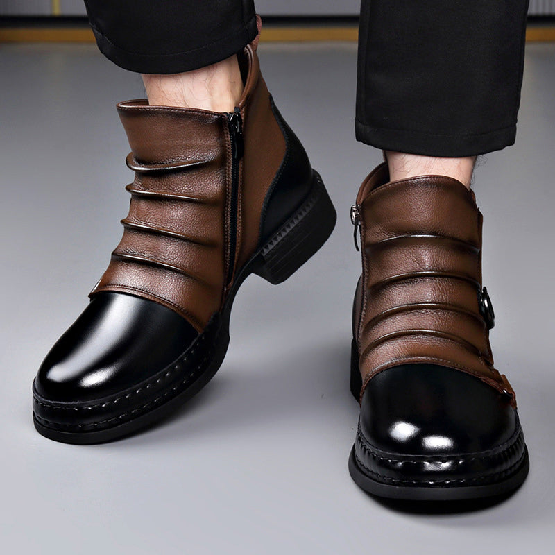 Men's Leather Boots – Durable Rubber Outsole