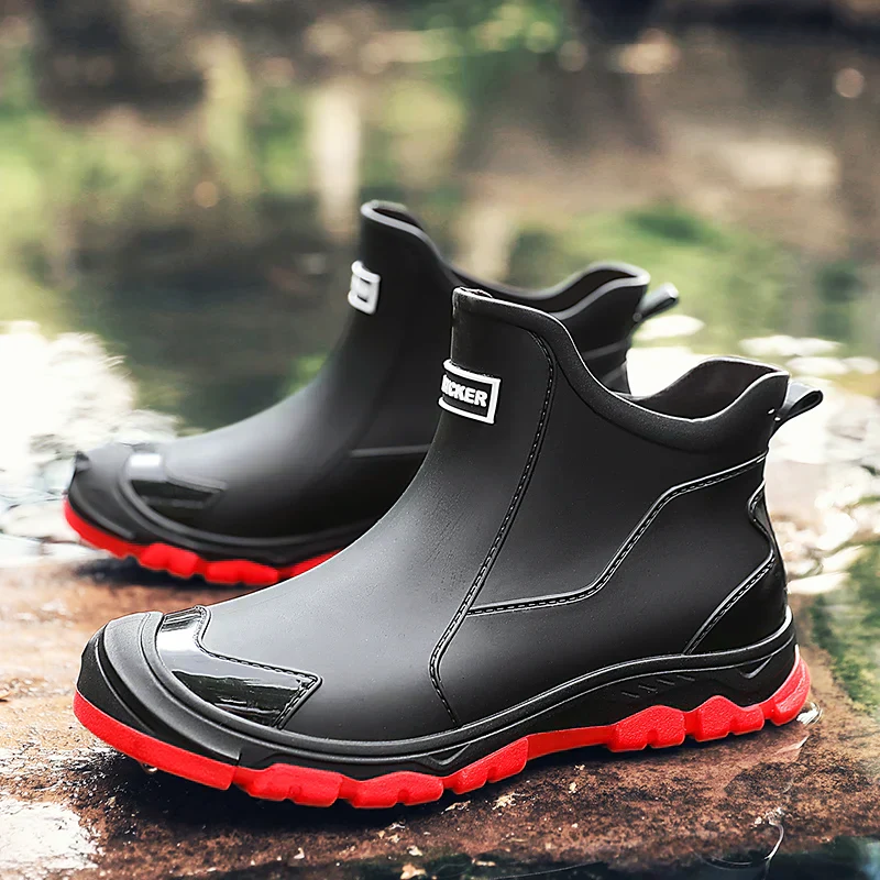 Waterproof Rain Boots Italian Men's Ankle Height Non Slip Sole | Viretti Milano