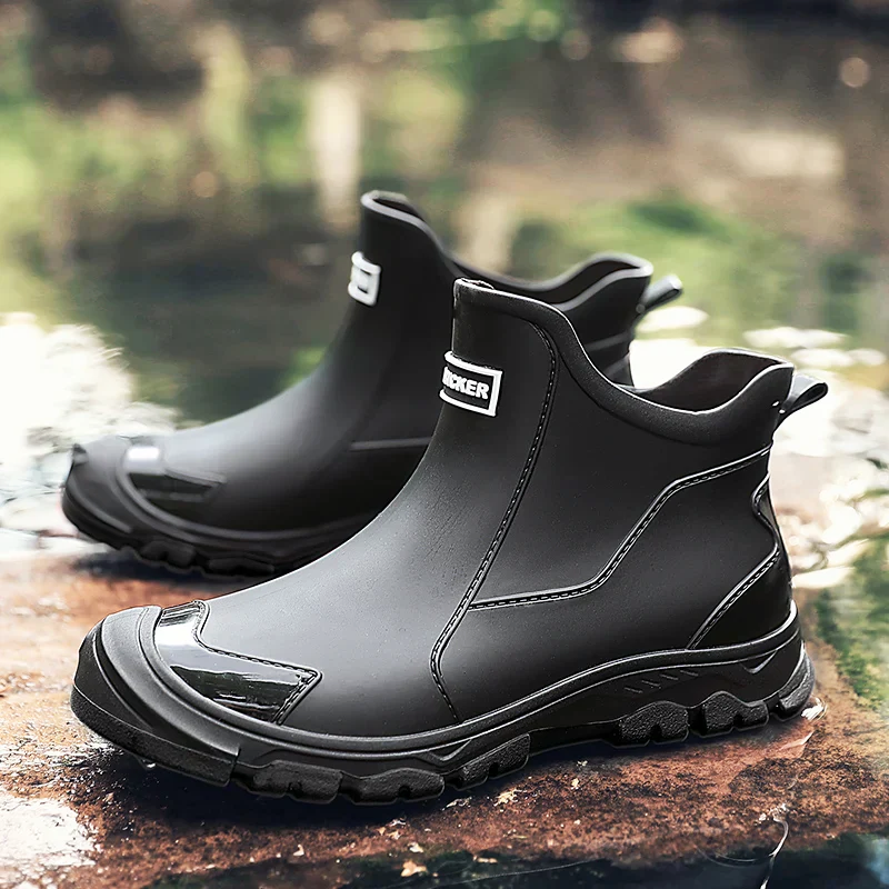 Waterproof Rain Boots Italian Men's Ankle Height Non Slip Sole | Viretti Milano
