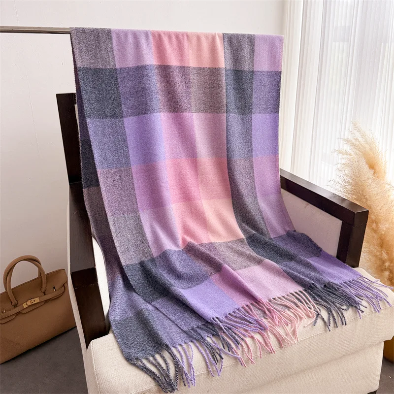 Multicolor Plaid Scarf – Classic Fringe Style