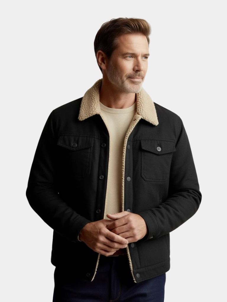 Retro Fleece Bomber Jacket - Classic Style