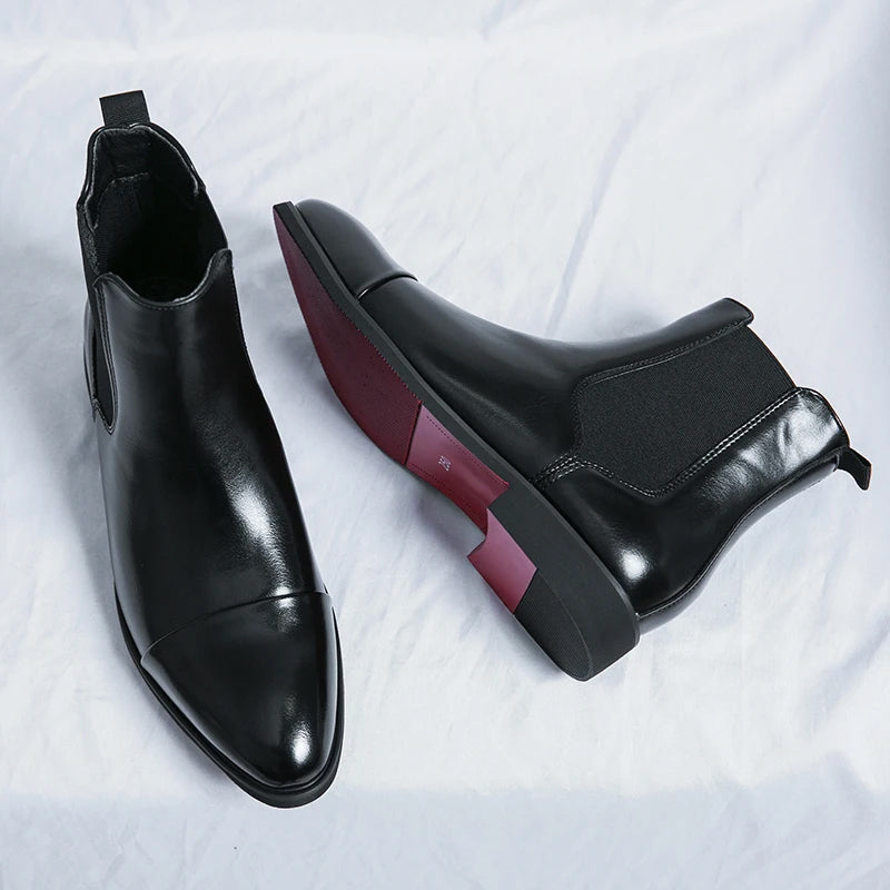 Italian Leather Boots – Classic Chelsea Slip-On