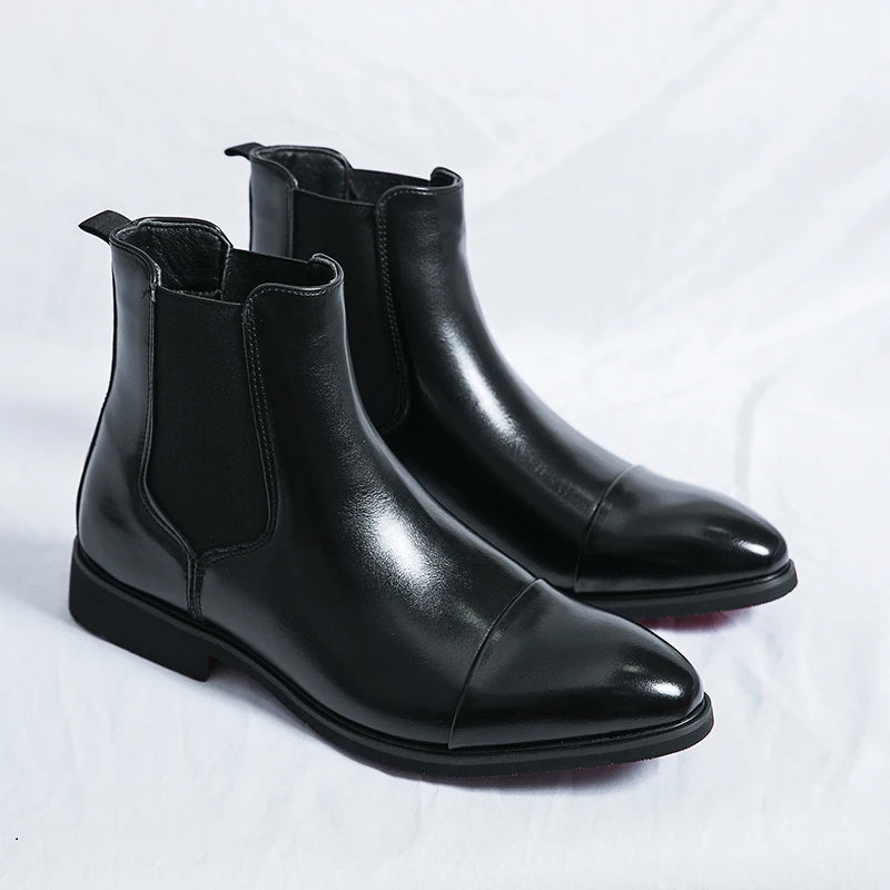 Italian Leather Boots – Classic Chelsea Slip-On