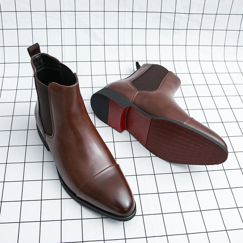 Italian Leather Boots – Classic Chelsea Slip-On