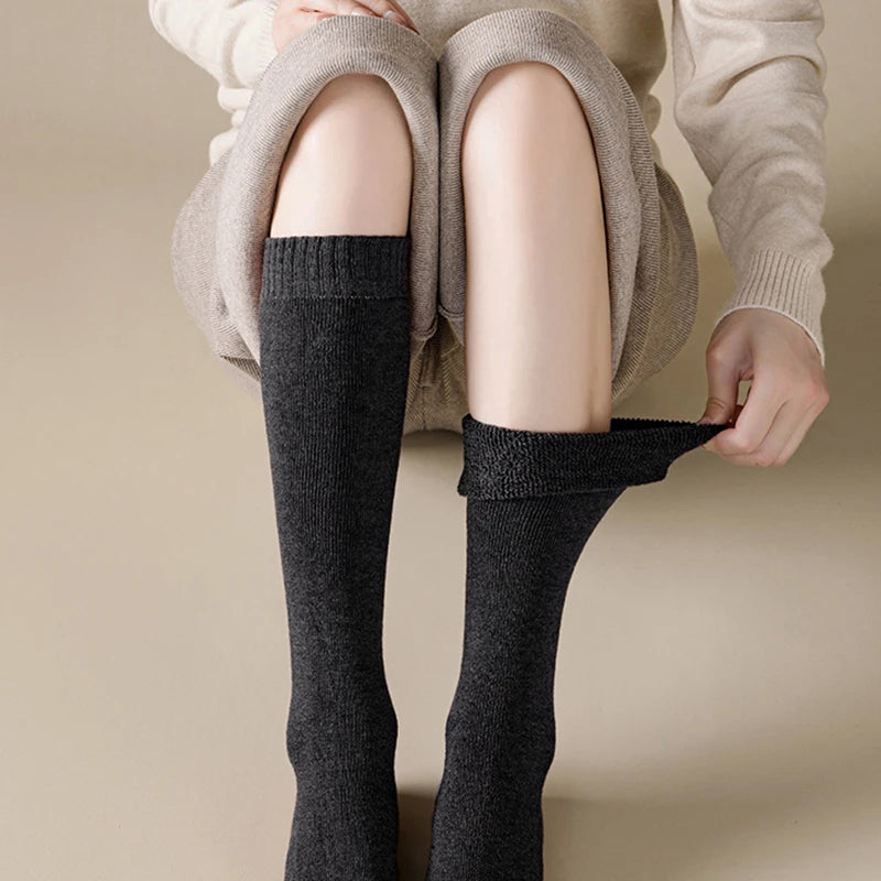 Women's Mid Calf Socks - Cozy Fleece Lined