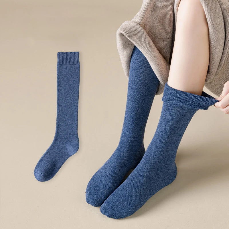 Women's Mid Calf Socks - Cozy Fleece Lined