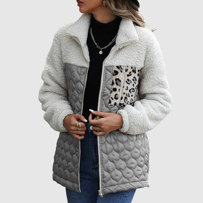 Women's Winter Jacket Patchwork Outerwear