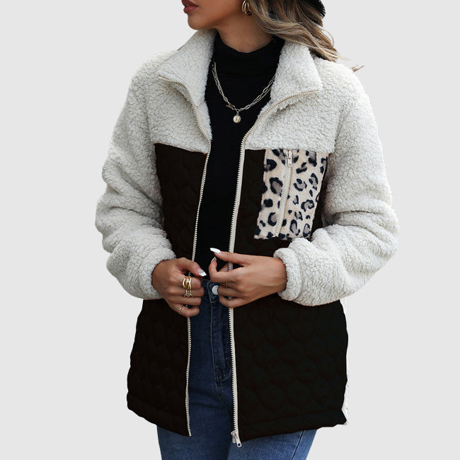 Women's Winter Jacket Patchwork Outerwear