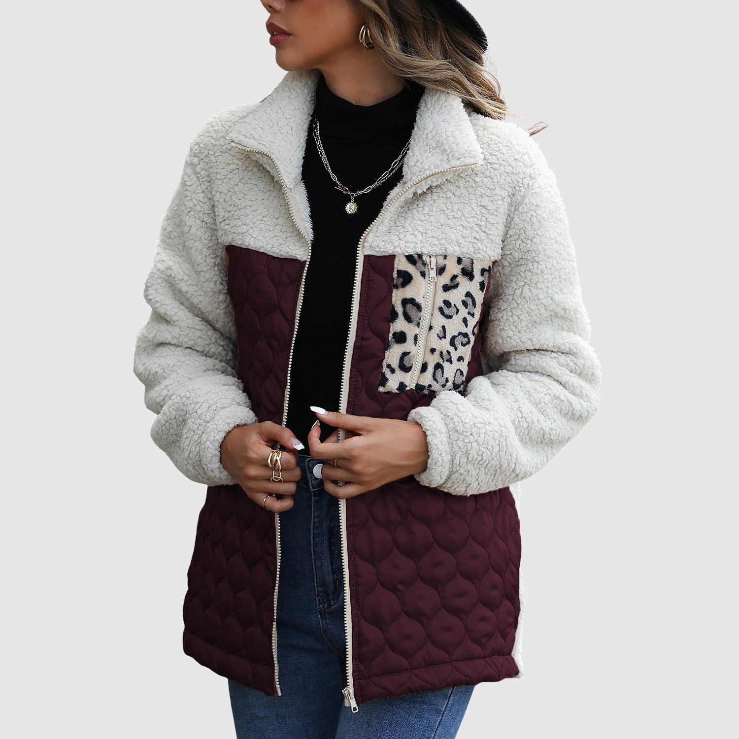 Women's Winter Jacket Patchwork Outerwear