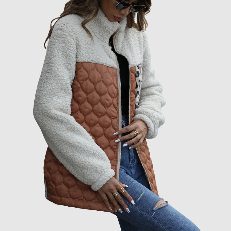 Women's Winter Jacket Patchwork Outerwear