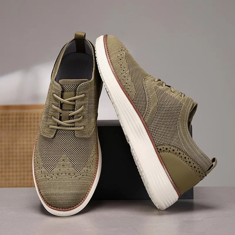 Italian Leisure Shoes | Men's Casual Lace-Up Sneakers With Breathable Mesh | Viretti Milano