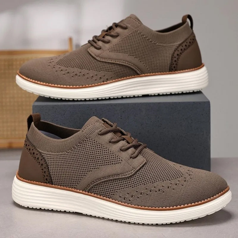 Italian Leisure Shoes | Men's Casual Lace-Up Sneakers With Breathable Mesh | Viretti Milano
