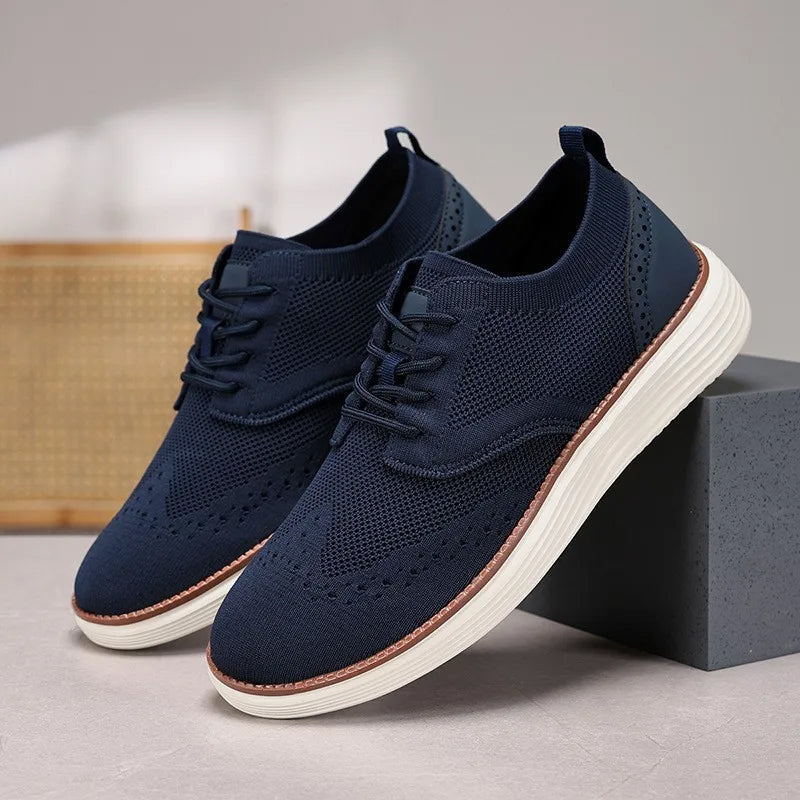 Italian Leisure Shoes | Men's Casual Lace-Up Sneakers With Breathable Mesh | Viretti Milano