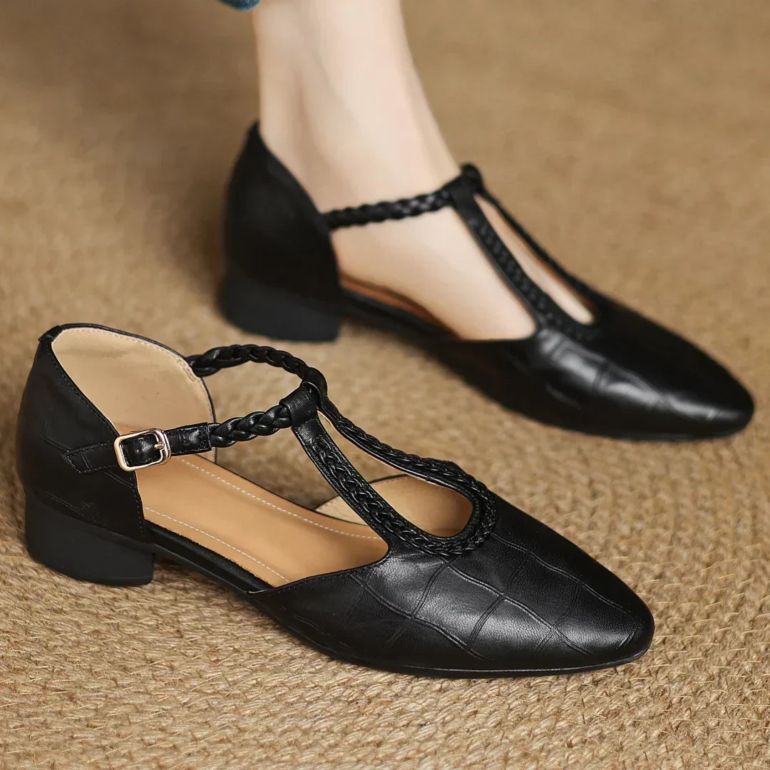 Leather Mary Janes | Comfortable T-Strap Flats