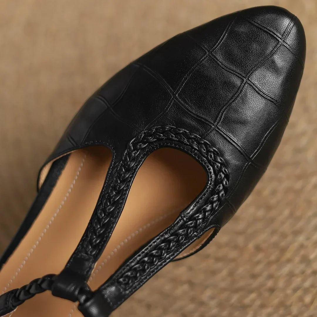 Leather Mary Janes | Comfortable T-Strap Flats