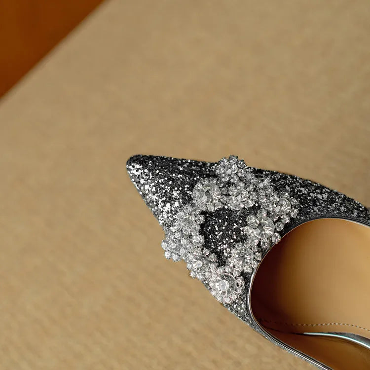 Gloria Glitter Pumps – Elegant Block Heels