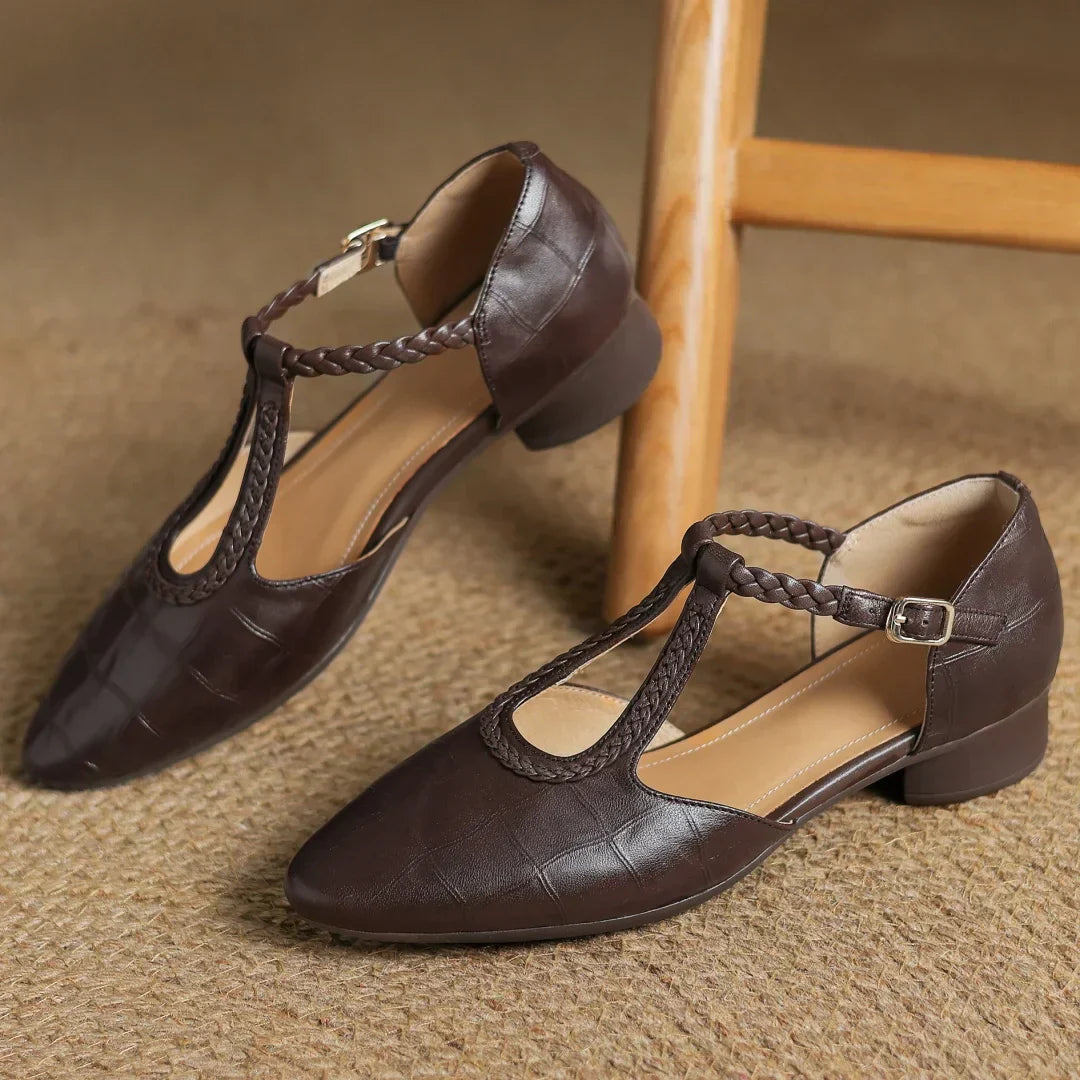 Leather Mary Janes | Comfortable T-Strap Flats