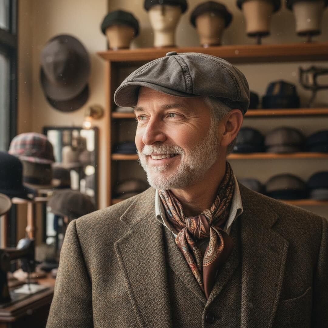 Washed Cotton Newsboy Cap – Adjustable Classic