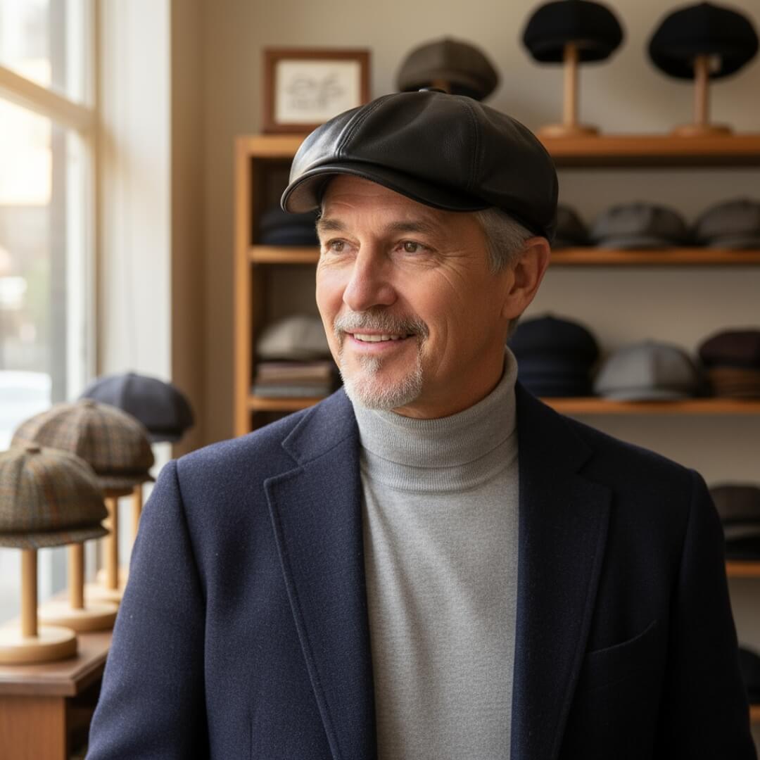 Leather Flat Cap – Timeless Style