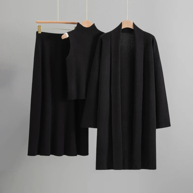 Amber Knit Set – Cozy Sleeveless Top & Skirt