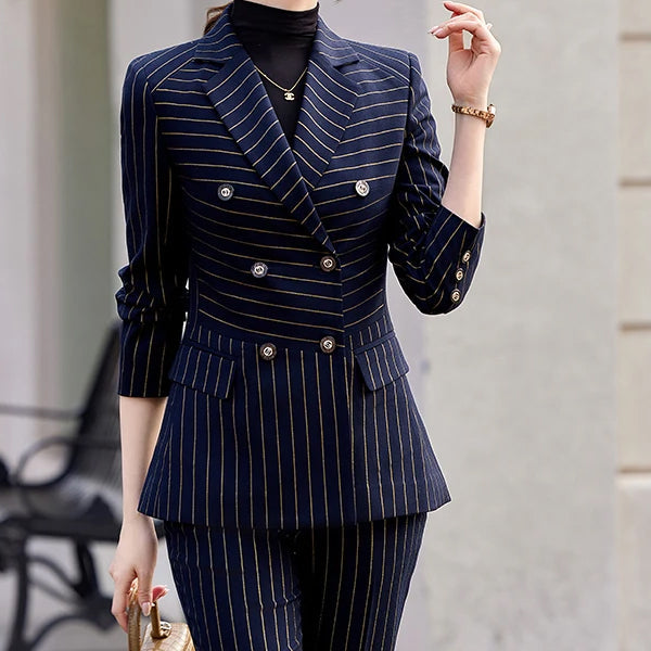 Regal Stripe Set Sophisticated Power Suit