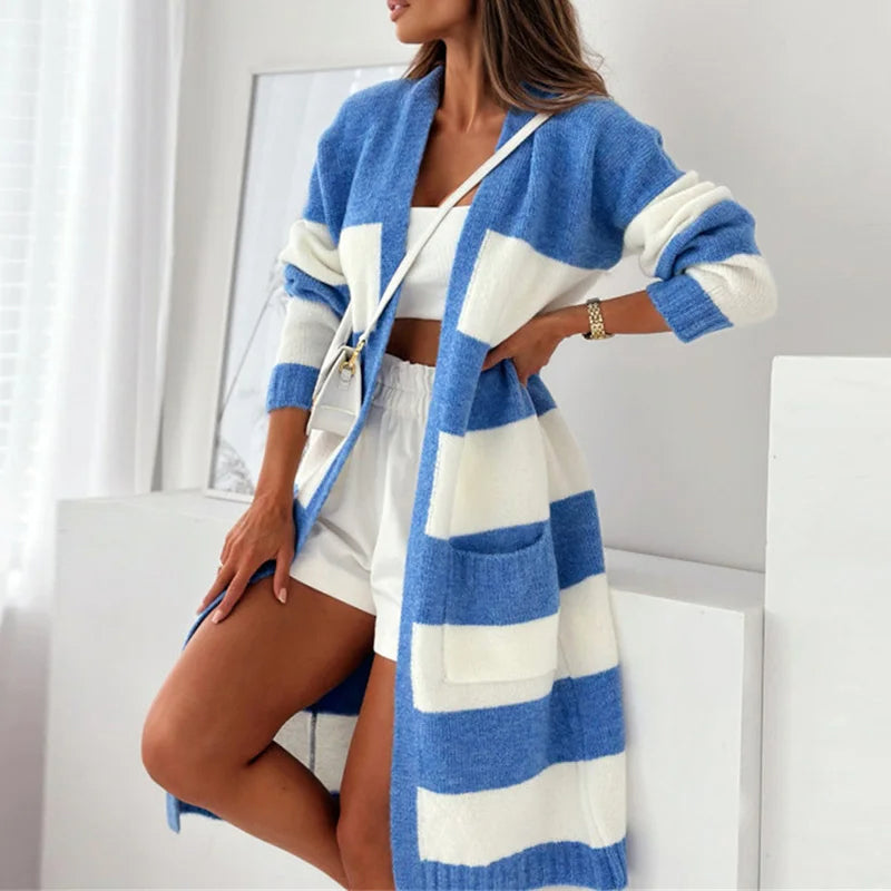 Striped Cardigan Relaxed Knitwear Viretti