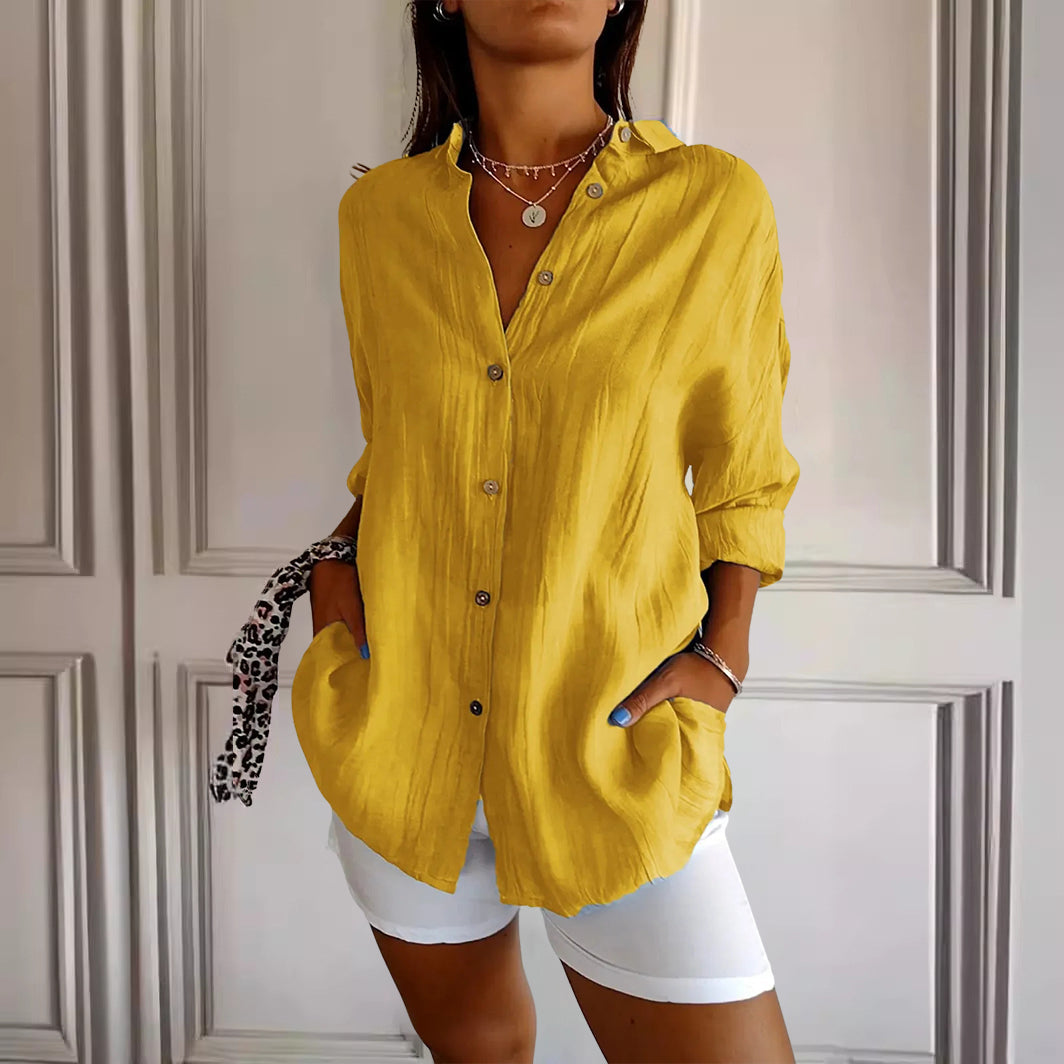 Pleated Shirt Cotton Spandex Blend