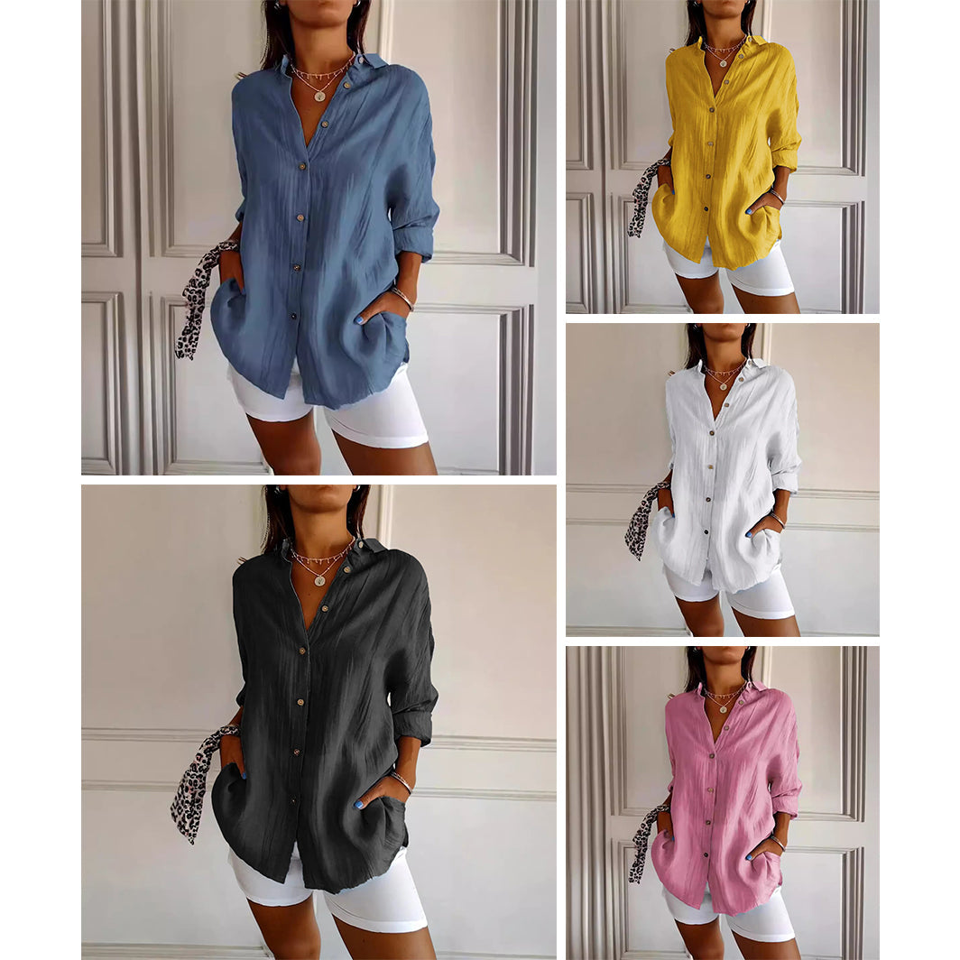 Pleated Shirt Cotton Spandex Blend