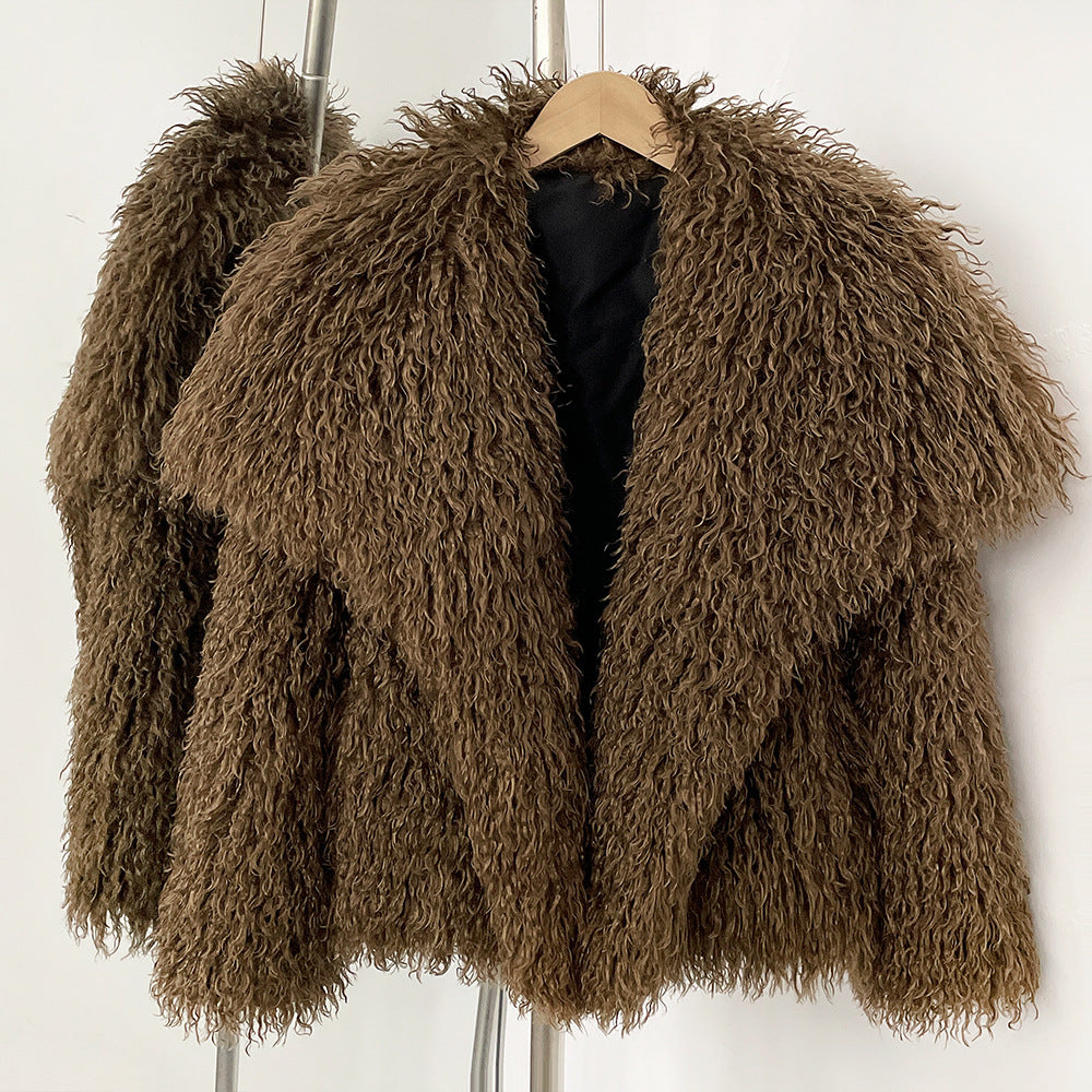 Faux Fur Coat Cozy Curl Vegan