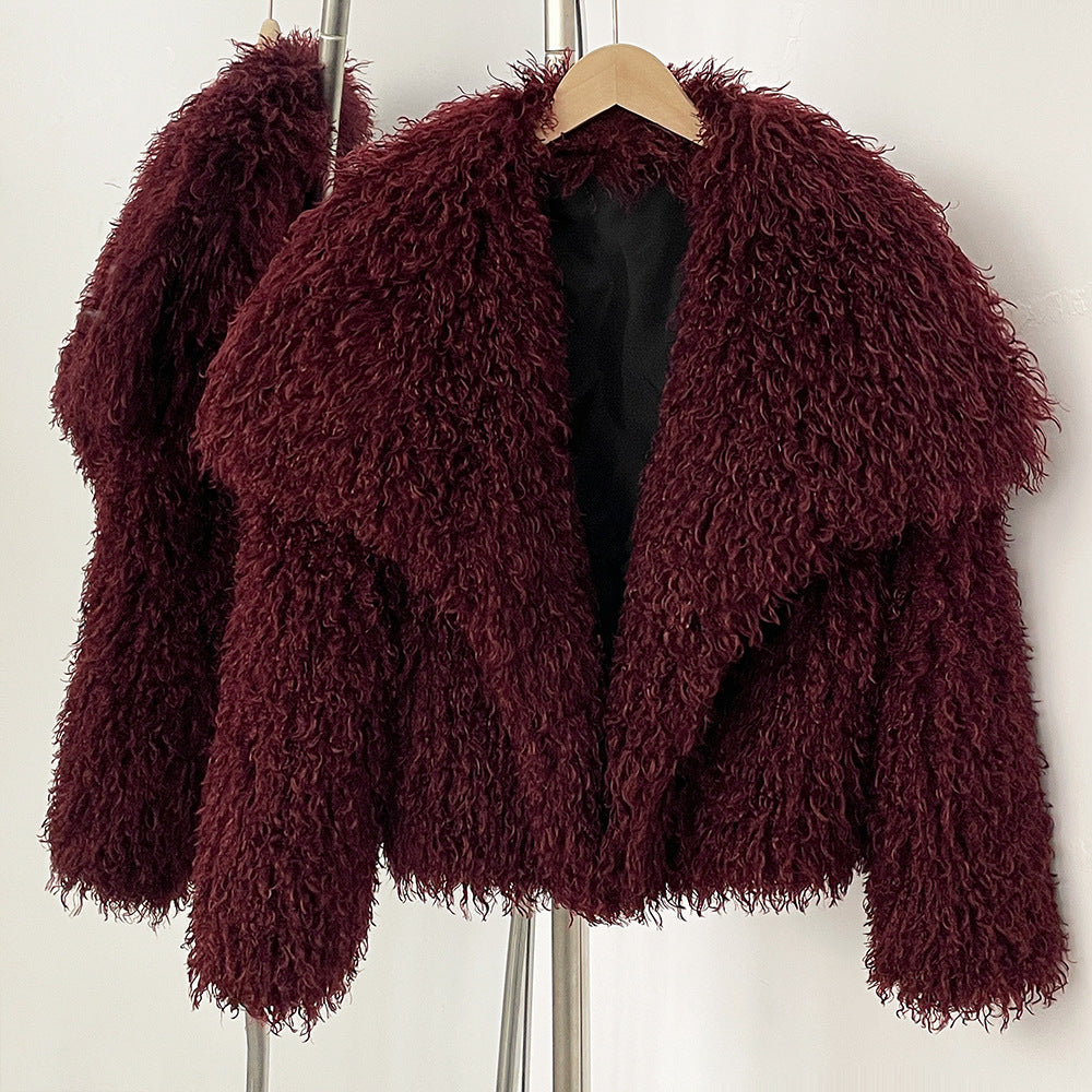 Faux Fur Coat Cozy Curl Vegan