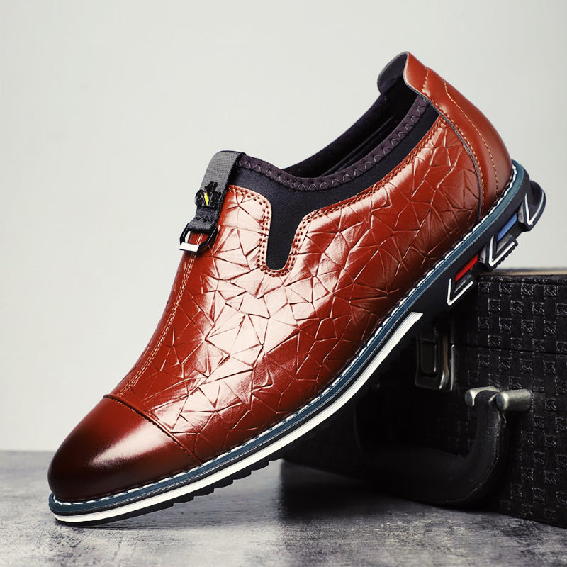 Italian Edge Loafers | Lightweight Geometric Pattern Shoes