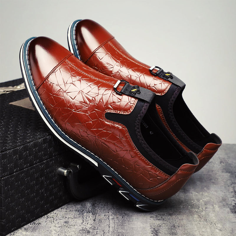 Italian Edge Loafers | Lightweight Geometric Pattern Shoes