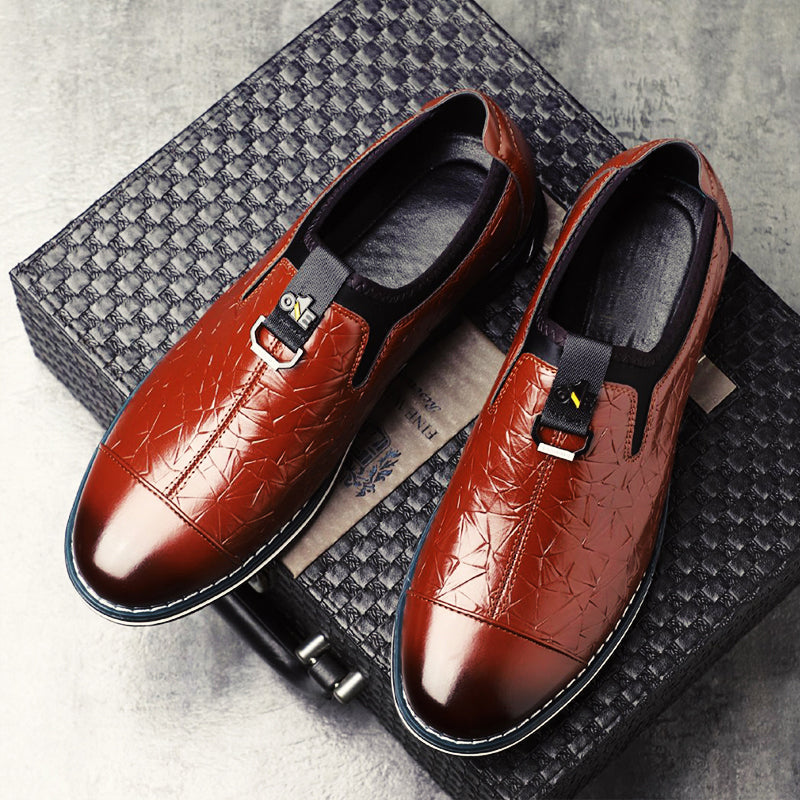 Italian Edge Loafers | Lightweight Geometric Pattern Shoes