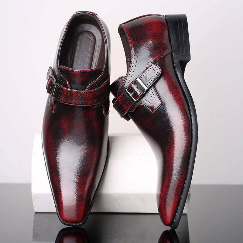 Lacquered Monk Shoes | Willow Finish Men's Formal Shoes with Elegant Buckle | Viretti Milano