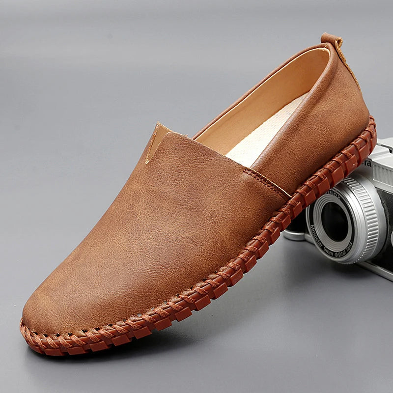 Leather Loafers Santorini | Classic Men's Slip On Shoes | Viretti Milano