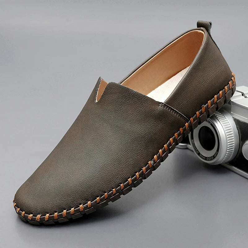 Leather Loafers Santorini | Classic Men's Slip On Shoes | Viretti Milano