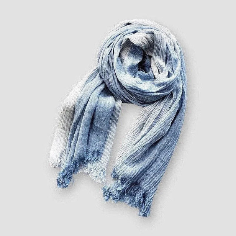 Two-Tone Fringe Scarf – Soft Woven Cotton