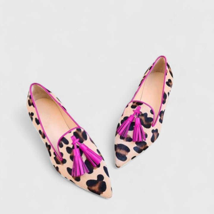 Classic Comfort Loafers – Leopard Print Tassel