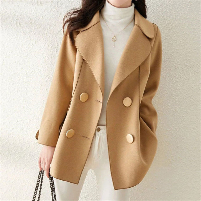 Woolen Coat Double Breasted Elegance